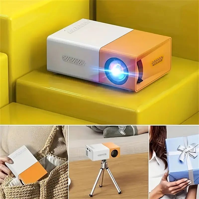 Mini Proyector Led Amarillo portátil